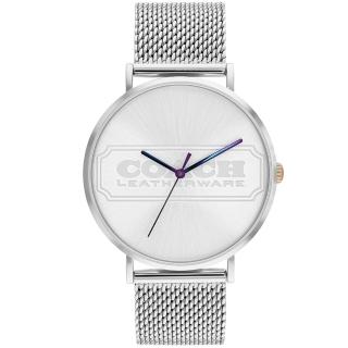 【COACH】官方授權經銷商 經典LOGO米蘭帶男錶-41mm/銀 畢業 禮物(14602590)
