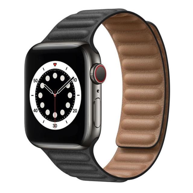 【IN7】Apple Watch 42mm/44mm/45mm 皮革鏈式磁吸回環錶帶