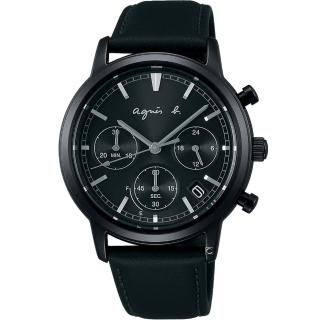 【agnes b.】法式簡約太陽能計時腕錶 手錶 指針錶 禮物(VR42-KSH0C/BZ5010X1)