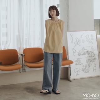 【MO-BO】純棉立體小蓋袖抽褶上衣(上衣)