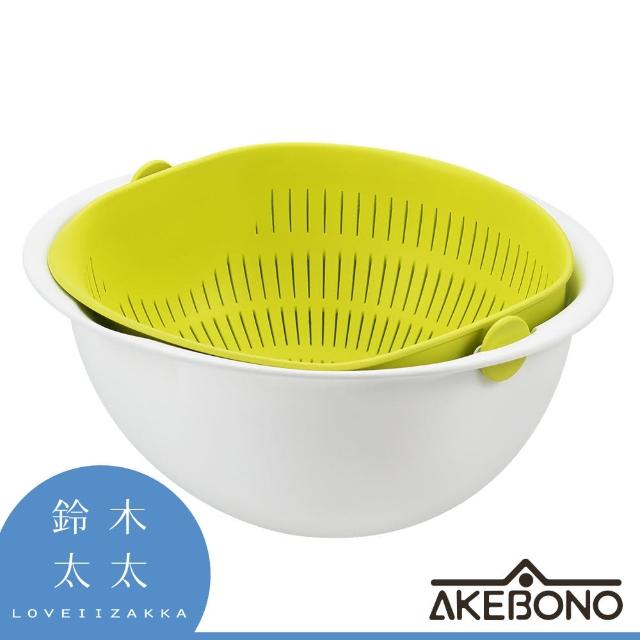 【AKEBONO 曙產業】魔法蔬果瀝水籃-綠色(洗菜/瀝水盆/洗米籃)