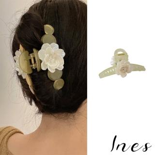 【INES】貝殼髮夾 花朵髮夾/法式復古貝殼花朵優雅抓夾 髮夾 鯊魚夾(2款任選)