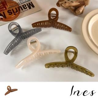 【INES】交叉髮夾/法式復古莫蘭迪色系果凍交叉抓夾 鯊魚夾 髮夾(4色任選)