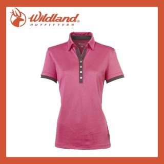 【Wildland 荒野】女 椰炭本布領抗UV上衣/蜜粉紅/0A0160322/椰碳抗臭系列(悠遊山水)