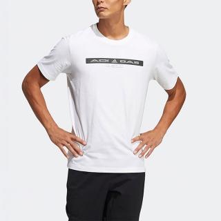 【adidas 愛迪達】運動上衣 男上衣 短袖上衣 上衣 T恤 白 TH REFBAR TEE(HE9949)