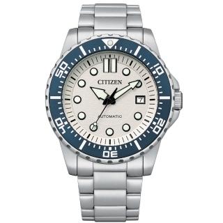 【CITIZEN 星辰】Mechanical經典白面藍框機械腕錶(NJ0171-81A)