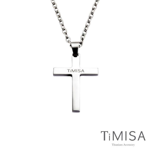 【TiMISA】簡約十字-M 純鈦項鍊(E)