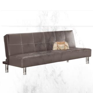 【文創集】伽略時尚黑透氣皮革展開式沙發/沙發床