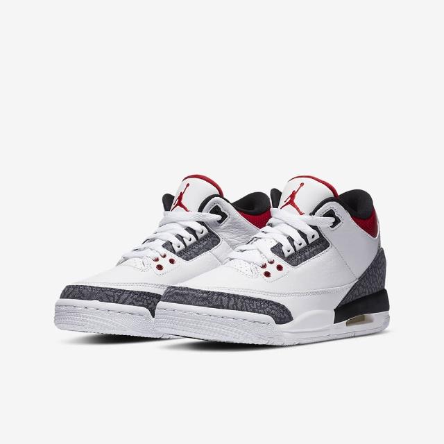 NIKE 耐吉】AIR JORDAN 3 RETRO SE GS FIRE RED DENIM 單寧皮革大童鞋