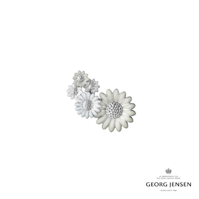 【Georg Jensen 官方旗艦店】DAISY 全耳式耳環 中 白色(純銀 耳環)