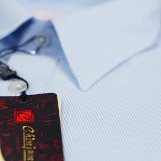 【CHINJUN/65系列】機能舒適襯衫-長袖短袖、藍底斜紋、8089、S8089(商務 口袋)