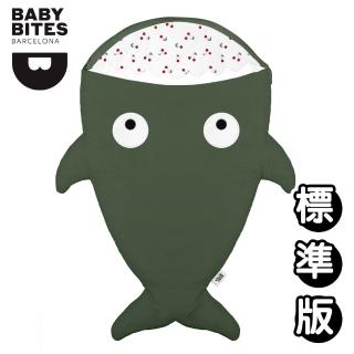【BabyBites 鯊魚咬一口】純棉嬰幼兒睡袋-標準綠卡其(幼兒園睡袋 午睡墊 兒童睡袋 露營睡袋)