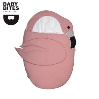 【BabyBites 鯊魚咬一口】純棉嬰幼兒睡袋-紅鶴(幼兒園睡袋 午睡墊 兒童睡袋 露營睡袋)