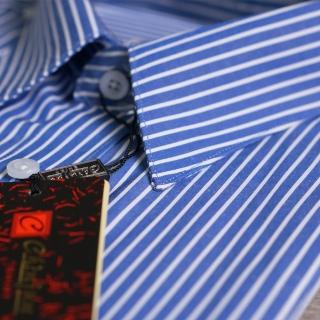 【CHINJUN/65系列】機能舒適襯衫-長袖短袖、藍底粗白線條、T009-22、sT009-2(商)