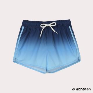 【Hang Ten】女童-REGULAR FIT鬆緊腰頭漸層設計短褲(藍)