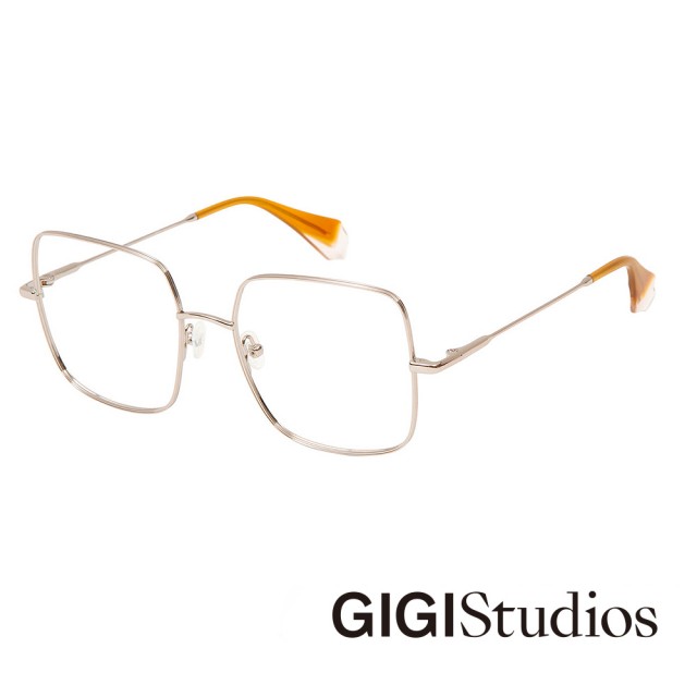 【GIGI Studios】閃耀大正方框光學眼鏡(玫瑰金 - KARA-6624/6)