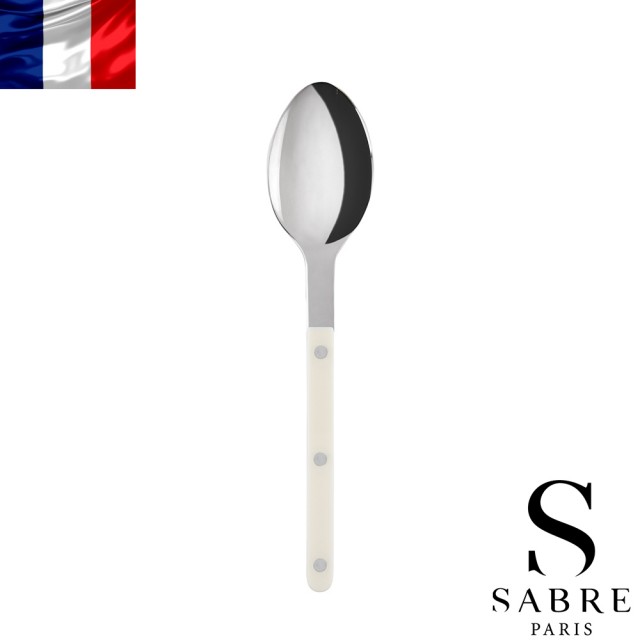 【Sabre Paris】Bistrot復古酒館純色系列-亮面主餐湯匙-象牙白