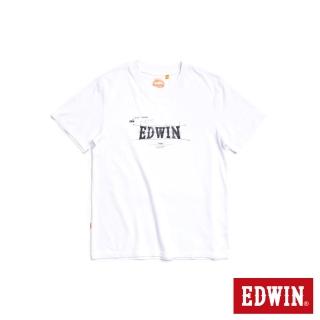 【EDWIN】男裝 人氣復刻款 橘標 SKETCH LOGO短袖T恤(白色)