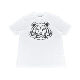 【KENZO】KENZO K-Tiger印花大虎頭圓領短袖T恤(白x黑)