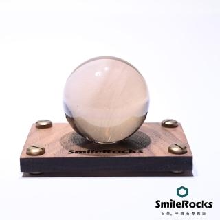 【SmileRocks 石麥】茶晶帶髮晶球 直徑4.8cm(附SmilePad 6x9 底板)
