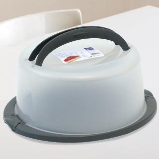 【KELA】圓形提蓋蛋糕收納盒 灰33cm(保鮮盒)