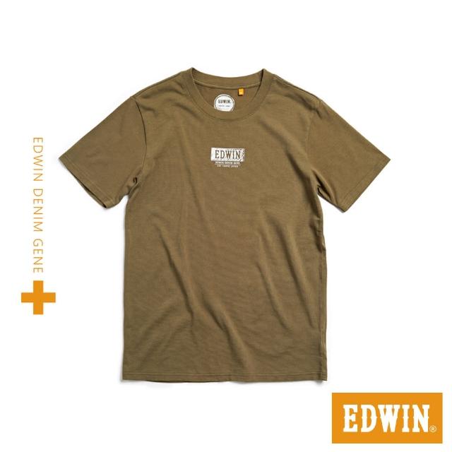 【EDWIN】男裝 人氣復刻款 橘標 職人手繪LOGO短袖T恤(橄欖綠)