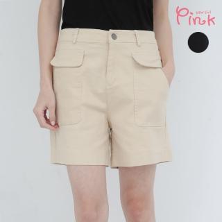 【PINK NEW GIRL】休閒透氣棉修身純色短褲 I5510DD(2色)