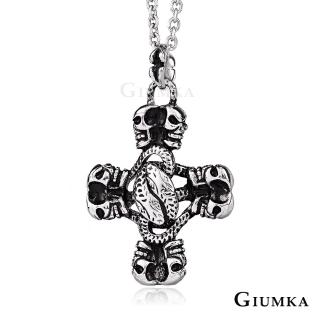 【GIUMKA】男項鍊．雙面骷髏．銀色(白色情節禮物)