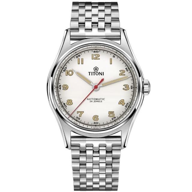 【TITONI 梅花錶】傳承系列 復刻懷舊 機械腕錶 / 39mm 母親節 禮物(83019S-639)
