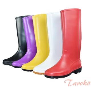 【Taroko】糖果繽紛防滑防水成人中長筒雨鞋(5色可選)
