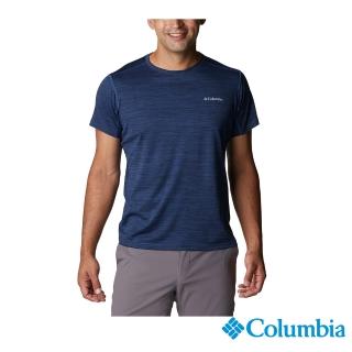 【Columbia 哥倫比亞 官方旗艦】男款- OFZ 涼感快排短袖上衣-深藍(UAO35610NY / 2022年春夏商品)