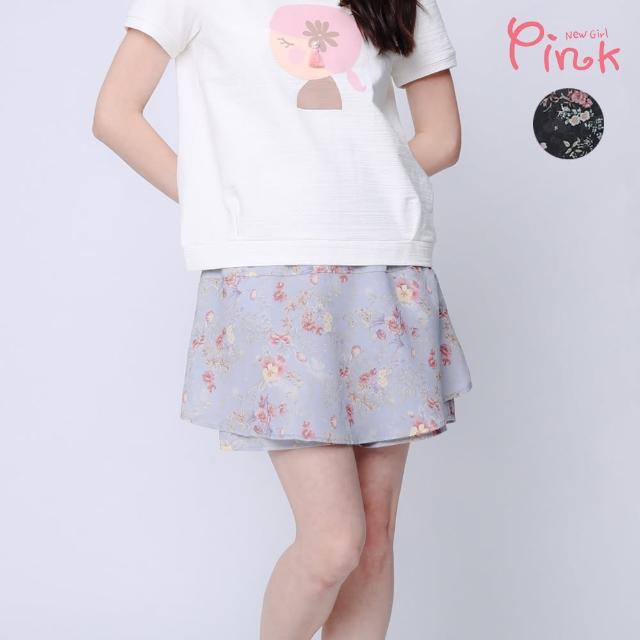 【PINK NEW GIRL】浪漫雪紡印花短褲裙 I4502RD(2色)