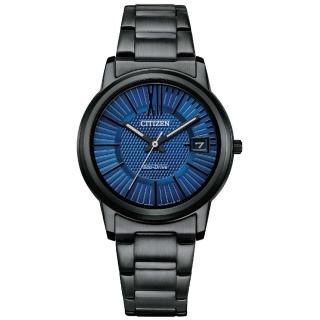 【CITIZEN 星辰】經典黑鋼藍面光動能腕錶(FE6017-85L)