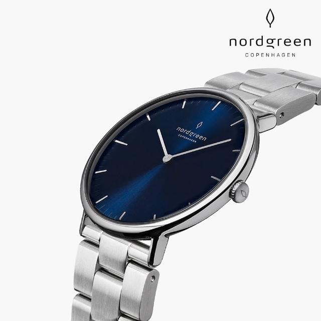 【Nordgreen 官方直營】Native 本真 月光銀系列 指針三珠精鋼錶帶手錶 40mm