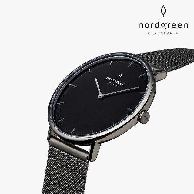 【Nordgreen 官方直營】Native 本真 深空灰系列 深空灰指針鈦鋼米蘭錶帶手錶 40mm