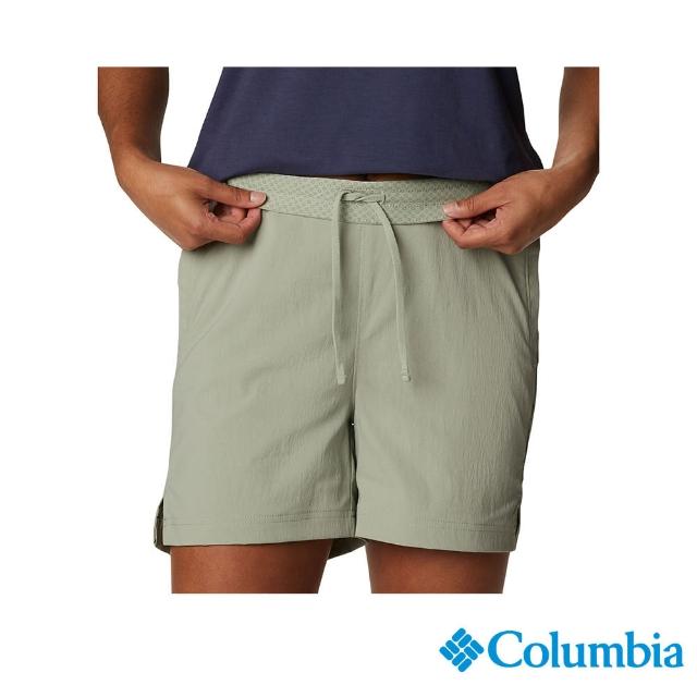 【Columbia 哥倫比亞 官方旗艦】女款- Omni-Shade UPF40防潑短褲-灰綠(UAR75300GG / 2022年春夏商品)