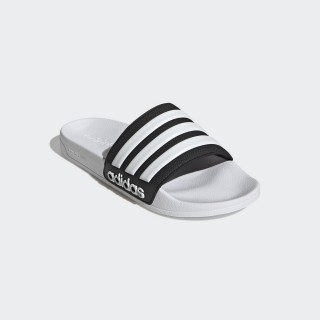 【adidas 愛迪達】運動鞋 慢跑鞋 休閒鞋 男鞋 白 ADILETTE SHOWER(GZ3773)