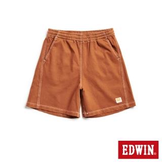 【EDWIN】男女裝 工裝後染短褲(褐色)