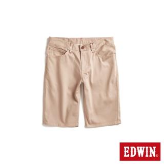 【EDWIN】男裝 EDGE 對稱袋花短褲(灰卡其)