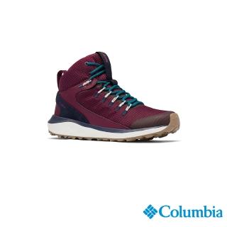 【Columbia 哥倫比亞官方旗艦】女款- 防水高筒（寬楦）健走鞋-暗紅(UBK01550DL / 2022年春夏商品)