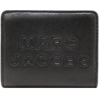 【MARC BY MARC JACOBS】黑色浮雕LOGO皮革釦式方型短夾