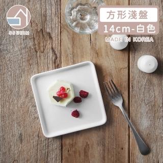 【韓國SSUEIM】LEED系列莫蘭迪陶瓷方形淺盤14cm(白色)
