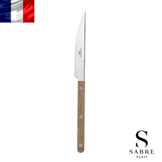 【Sabre Paris】Bistrot復古酒館混合材質系列-亮面主餐刀-柚木