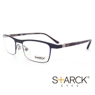 【STARCK】法國極簡主義設計巨擘 法式都會風格平光眼鏡(深藍色 SH2002-M0J3)