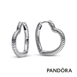 【Pandora 官方直營】Pandora Moments 心形串飾耳環圈