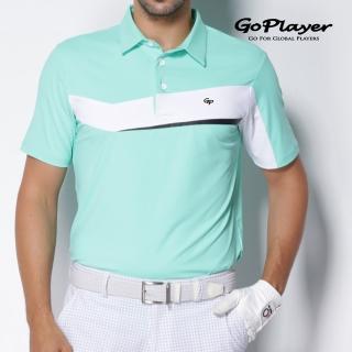 【GoPlayer】男高爾夫短袖上衣-薄荷綠(高爾夫球衫 polo衫 運動衫)