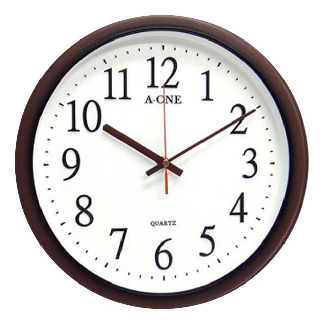 【A-ONE】TG-0572 棕色典雅圓框數字掃描機芯掛鐘