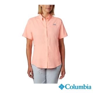 【Columbia 哥倫比亞 官方旗艦】女款-Omni-ShadeUPF50快排短袖襯衫-粉紅(UFL72770PK / 2022年春夏商品)