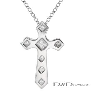 【D&D JEWELRY】天然鑽石十字架項鍊(18K)