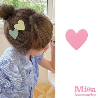 【MISA】愛心髮夾/韓國設計可愛糖果色浪漫愛心造型髮夾(6色任選)